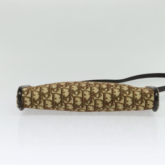 DIOR Trotter Canvas Shoulder Bag Brown Gold - Picture 9 of 11